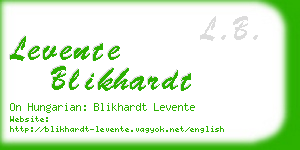 levente blikhardt business card